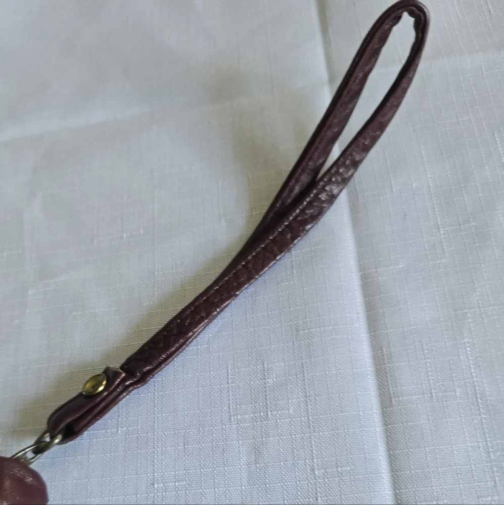 Michael Of Boston VINTAGE Handbag Burgundy Leather Small Clutch Wristlet